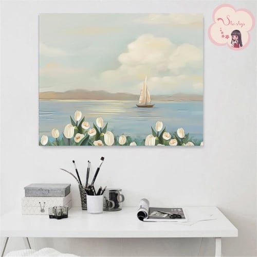 لوحة تلوين بالأرقام بتصميم القارب ⛵️