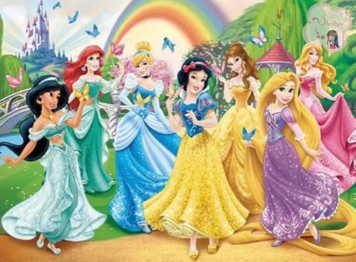 لوحة تلوين بالأرقام بتصميم أميرات ديزني