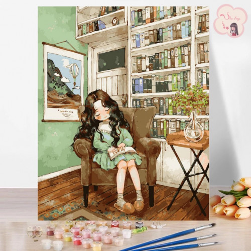 لوحة تلوين بالأرقام بتصميم القارئه الناعسه