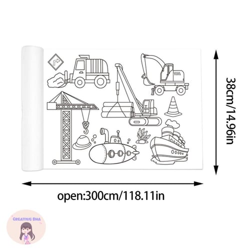 رول تلوين للأطفال برسومات وسائل المواصلات + الوان...