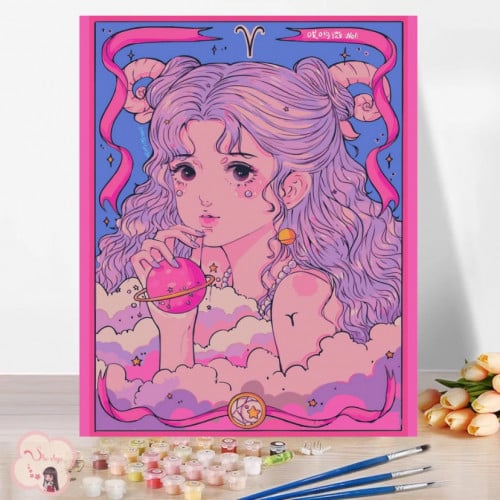 لوحة تلوين بالأرقام بتصميم فتاة المجّره