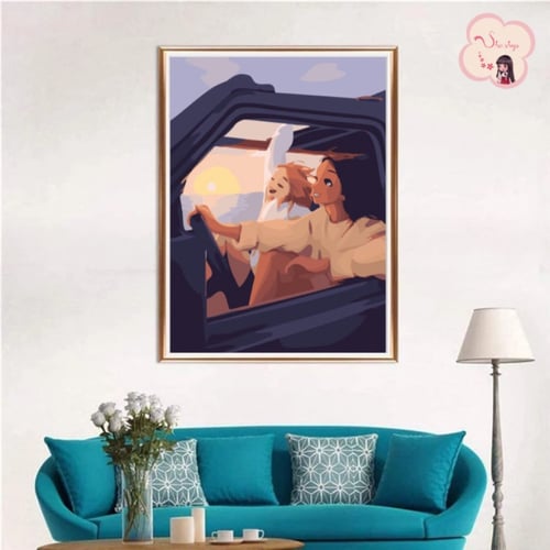 لوحة تلوين بالأرقام بتصميم نُزهة الصديقات