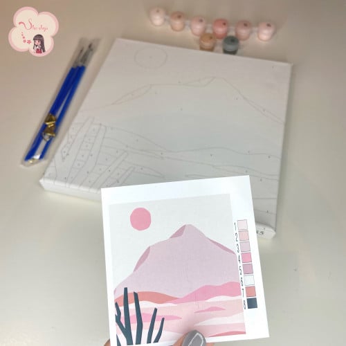 لوحة تلوين بالأرقام بتصميم الطبيعه الورديه