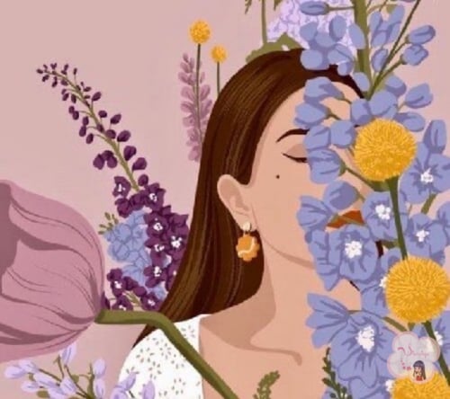 لوحة تلوين بالأرقام بتصميم الزهره