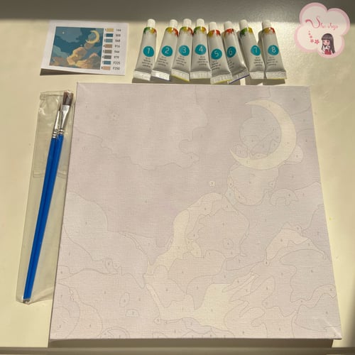 لوحة تلوين بالأرقام بتصميم قمر الفجر