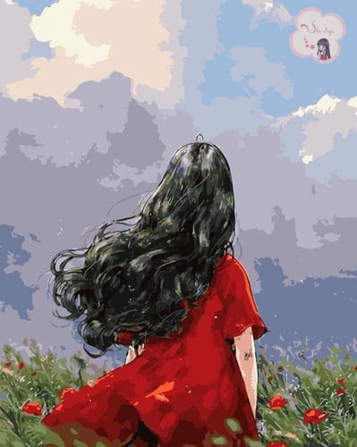 لوحة تلوين بالأرقام بتصميم فتاة الحقل