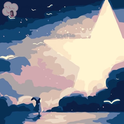 لوحة تلوين بالارقام بتصميم نجمه