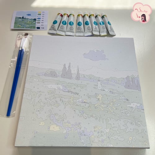 لوحة تلوين بالأرقام بتصميم التله ⛳️☁️