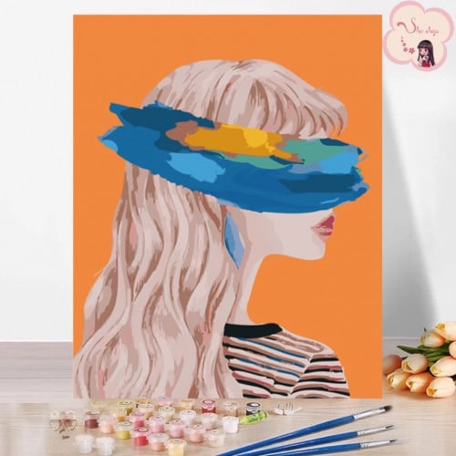 لوحة تلوين بالأرقام بتصميم الفتاة الشقراء