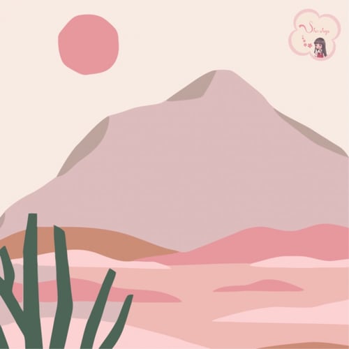 لوحة تلوين بالأرقام بتصميم الطبيعه الورديه