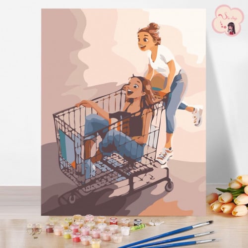 لوحة تلوين بالأرقام بتصميم مُتعة الصديقات