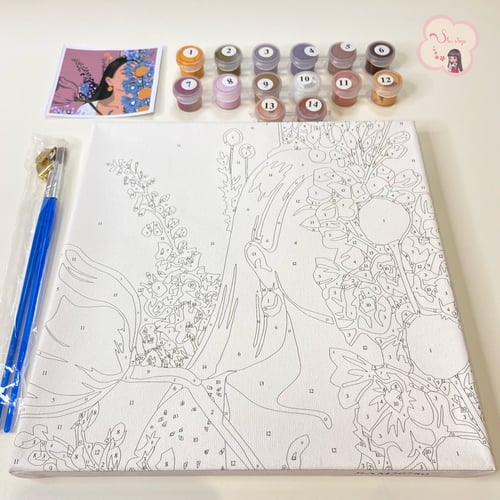 لوحة تلوين بالأرقام بتصميم الزهره