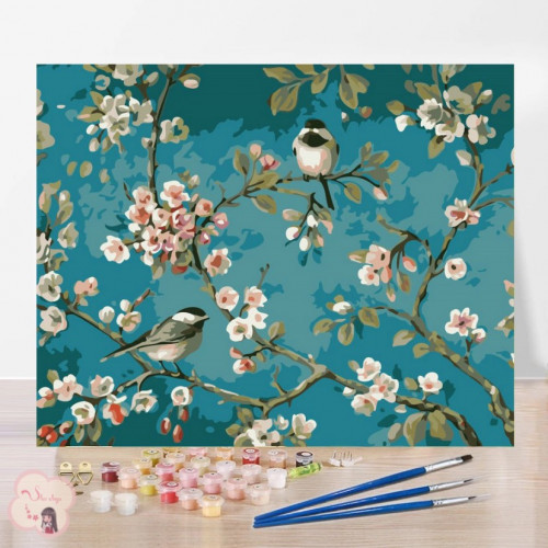 لوحة تلوين بالأرقام بتصميم الطيور