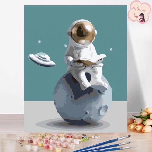 لوحة تلوين بالأرقام بتصميم الفضائي القارئ