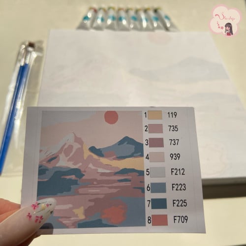 لوحة تلوين بالأرقام بتصميم إنعكاس الطبيعه ️