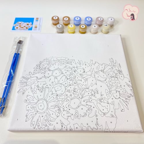 لوحة تلوين بالأرقام بتصميم زهور السماء