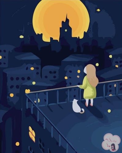 لوحة تلوين بالأرقام بتصميم إطلالة الليل