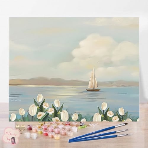 لوحة تلوين بالأرقام بتصميم القارب ⛵️