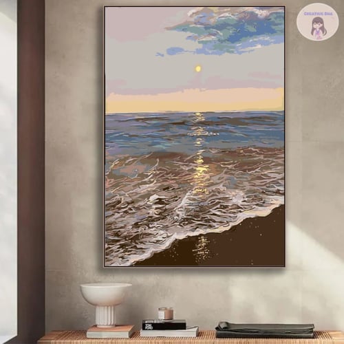 لوحة تلوين بالأرقام بتصميم شاطيء