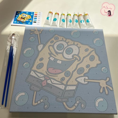 لوحة تلوين بالأرقام بتصميم سبونج بوب