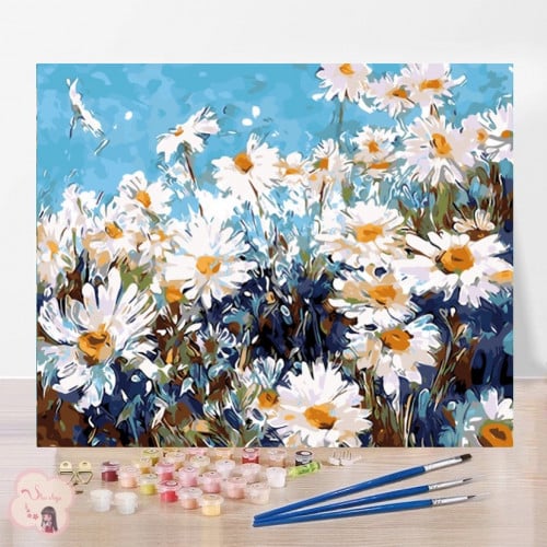 لوحة تلوين بالأرقام بتصميم الزهور