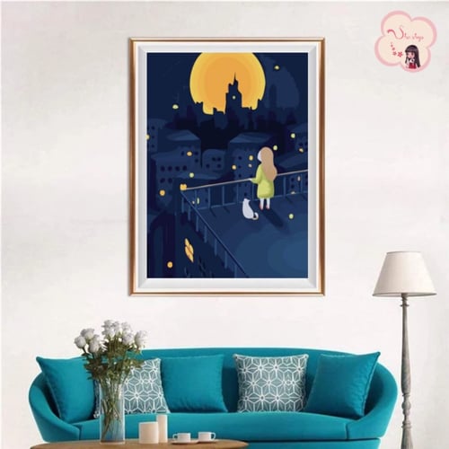 لوحة تلوين بالأرقام بتصميم إطلالة الليل