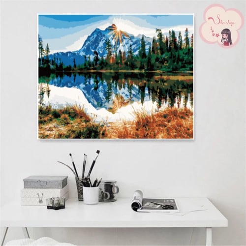 لوحة تلوين بالأرقام بتصميم جبل النهر