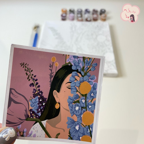 لوحة تلوين بالأرقام بتصميم الزهره