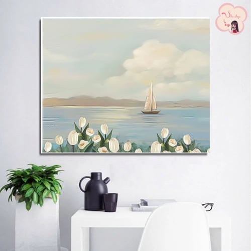 لوحة تلوين بالأرقام بتصميم القارب ⛵️