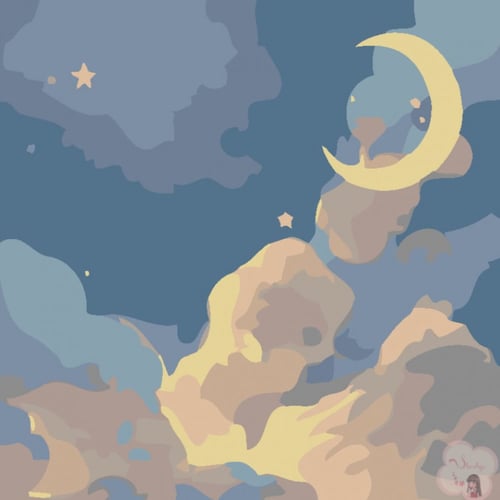 لوحة تلوين بالأرقام بتصميم قمر الفجر