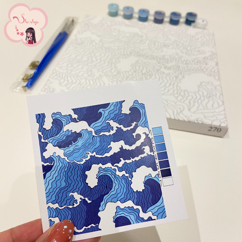 لوحة تلوين بالأرقام بتصميم امواج