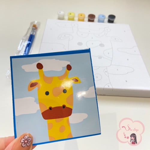 لوحة تلوين بالأرقام بتصميم الزرافة