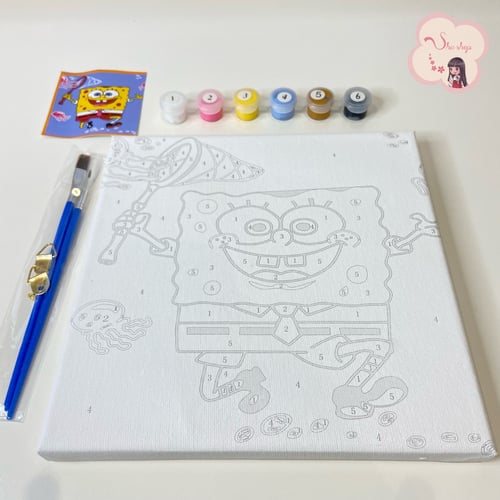 لوحة تلوين بالأرقام بتصميم سبونج بوب