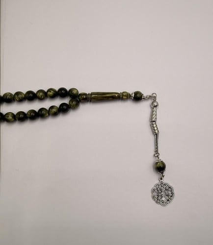 مسبحة حجر النمر الأخضر – لمسة فاخرة وأناقة روح