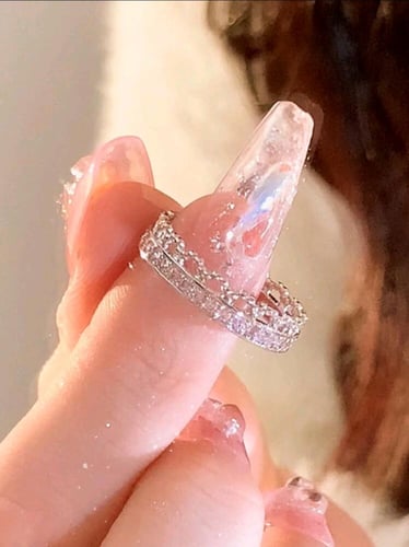 خاتم عصري مع زينة بحجر الراين