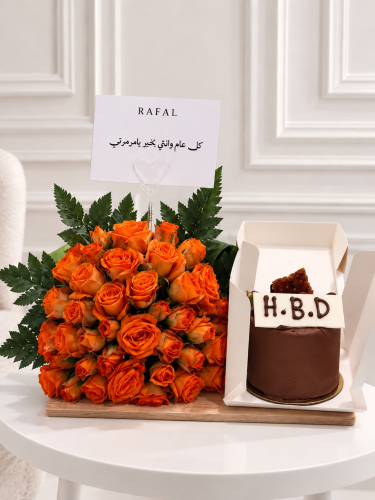 بوكيه ورد وكيك