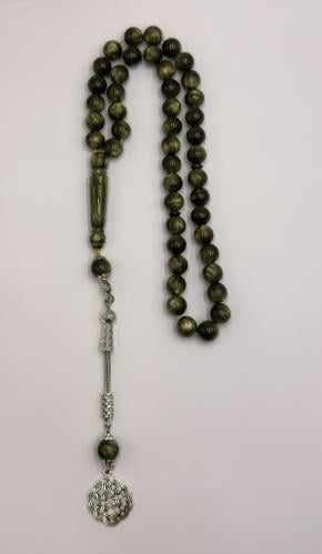 مسبحة حجر النمر الأخضر – لمسة فاخرة وأناقة روح