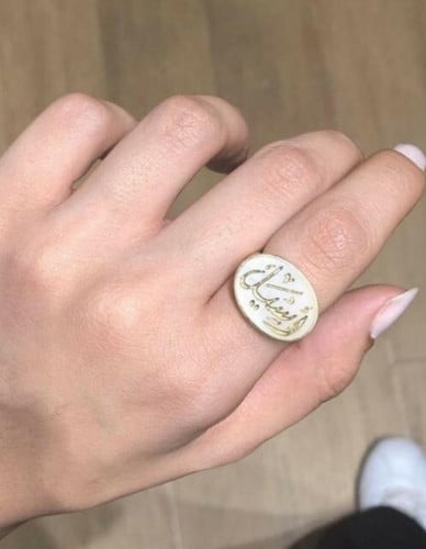 خاتم ملكي - فضه ايطالي عياره 925 - الون صدفي كتابه...