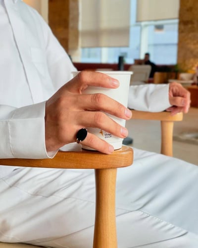 خاتم ملكي محفور فضة 925