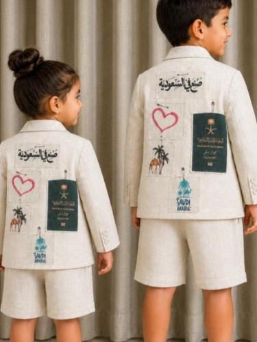 طقم اطفال اليوم الوطني السعودي