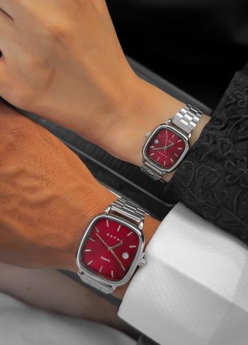 بكج ساعات RAFAL فضي احمر