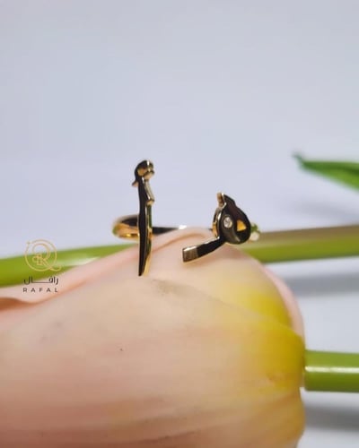 خاتم رفيق الروح - حرفين مع زركون