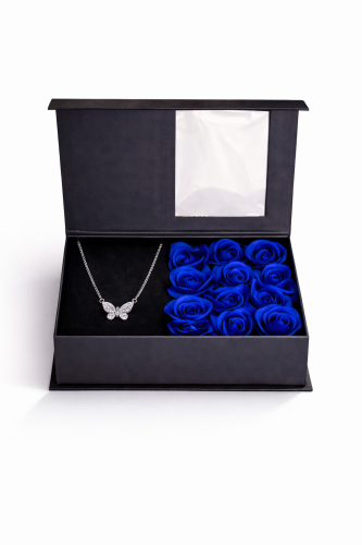 سلسال فراشة لامعه مرصع زركون مع بوكس RAFAL