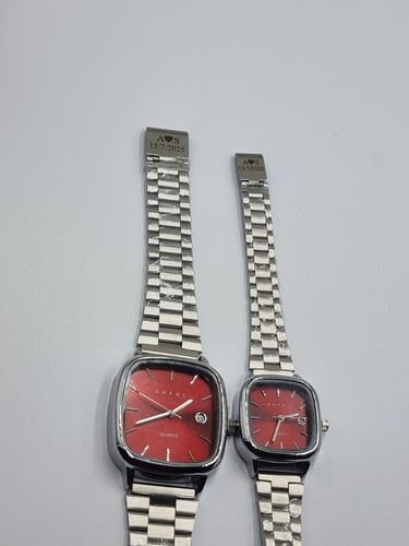 بكج ساعات RAFAL فضي احمر