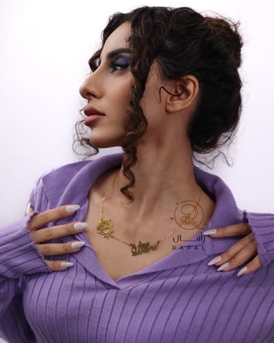 سلسال حب وورد - تفصيل سلاسل بالاسم مع قلب ووردة