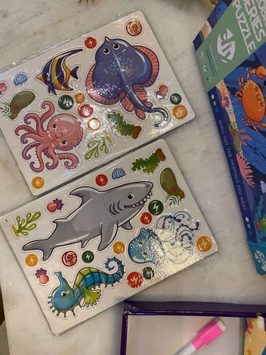 بازل عالم البحار لزيادة التركيز مكون من قطع مغناطي...