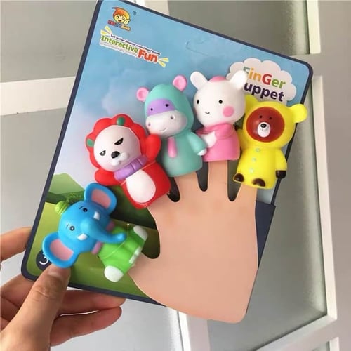 دمى الأصابع المسلية بأشكال الحيوانات