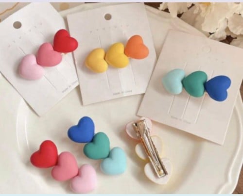 مشبك شعر قلب ٣ قطع