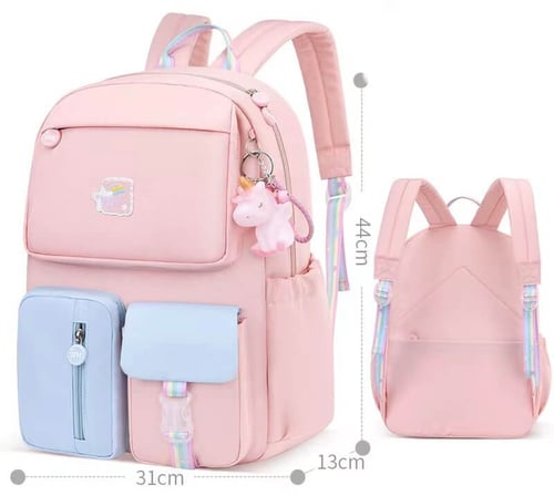 حقيبة مدرسية 17 انش ، 43 سم . بعدة الوان