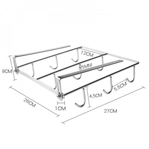 حامل أكواب 9 خطافات قابل للتغير المقاس من الاستيل...